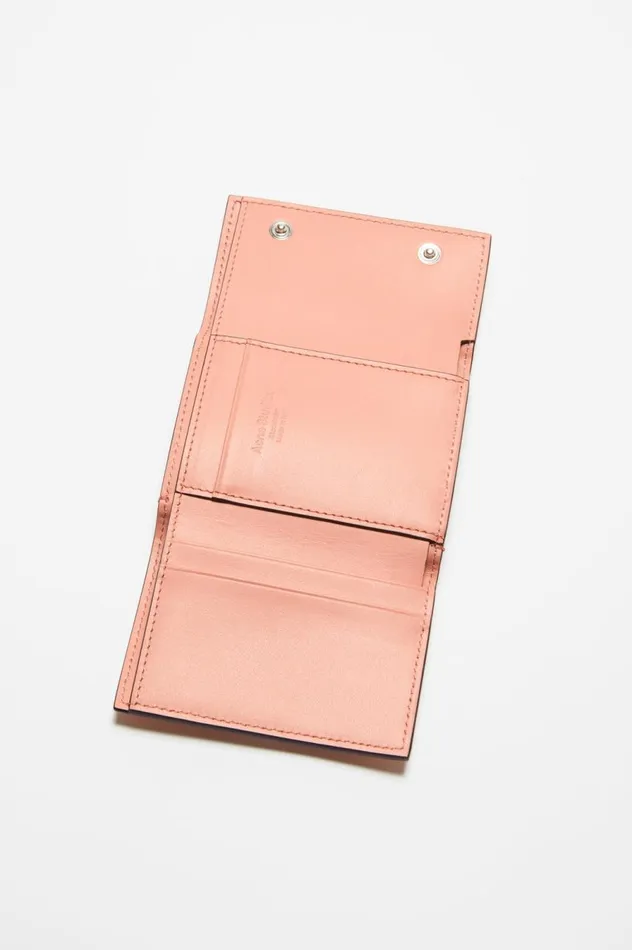 Acne Studios Trifold Leather Wallet Salmon Pink Women Small Leather Goods