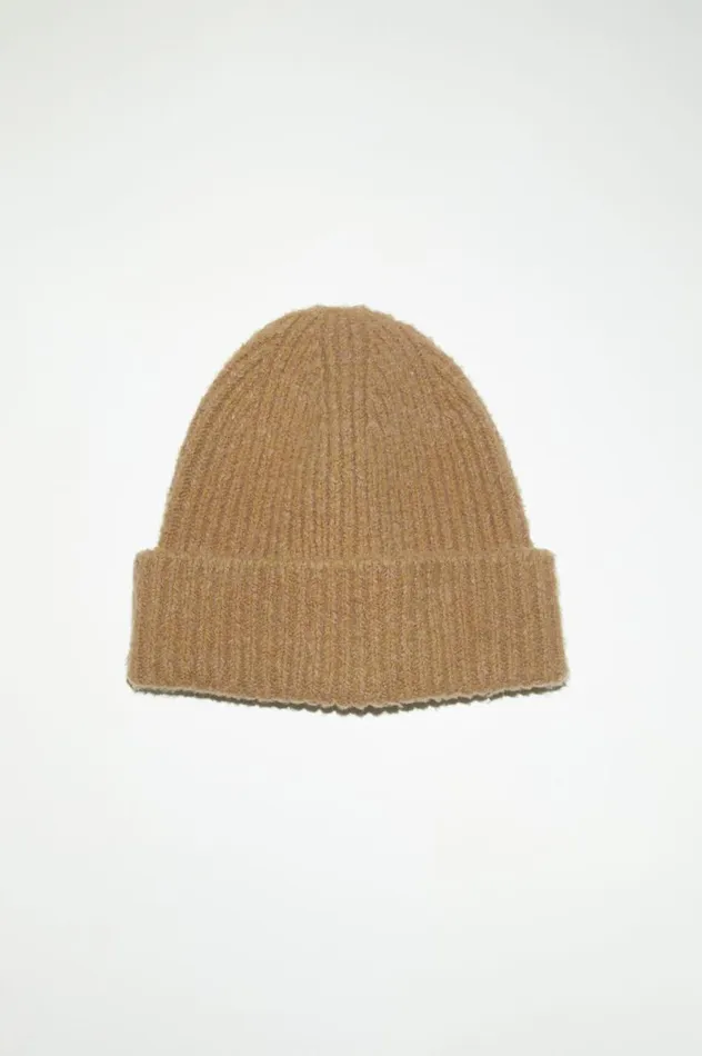 Acne Studios Wool Blend Beanie Camel Brown Men Hats
