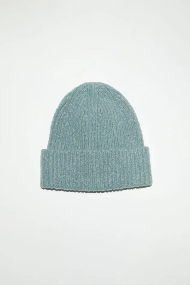 Acne Studios Wool Blend Beanie Mineral Blue Women Hats