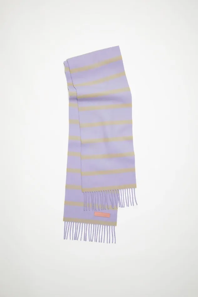 Acne Studios Wool Scarf Pink Label 8211 Narrow Lilacyellow Women Scarves