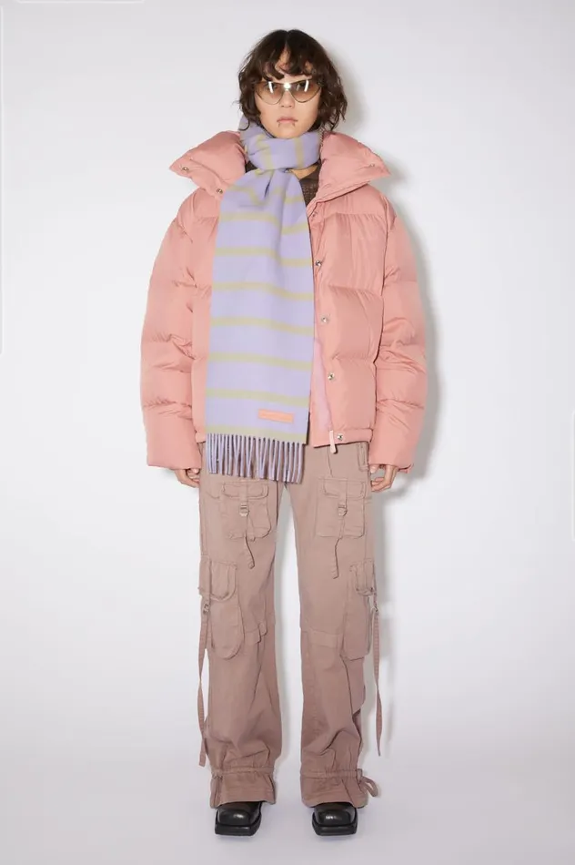 Acne Studios Wool Scarf Pink Label 8211 Narrow Lilacyellow Women Scarves