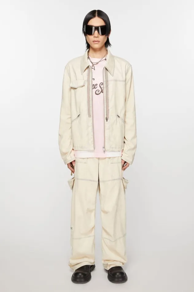 Acne Studios Zipper Jacket Beige Men Outerwear