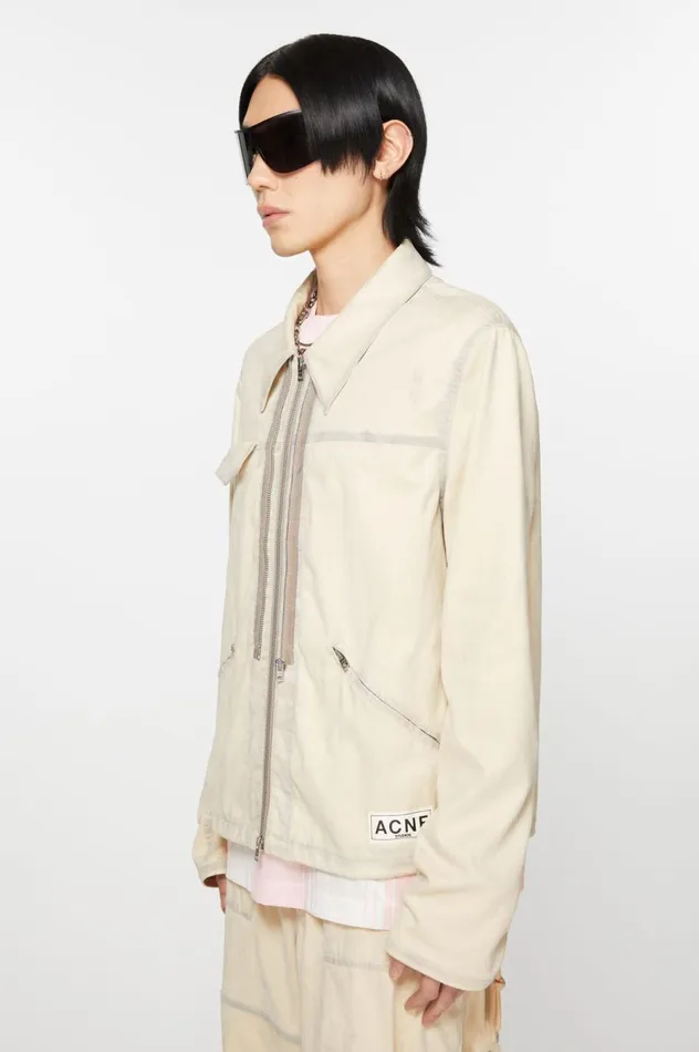 Acne Studios Zipper Jacket Beige Men Outerwear