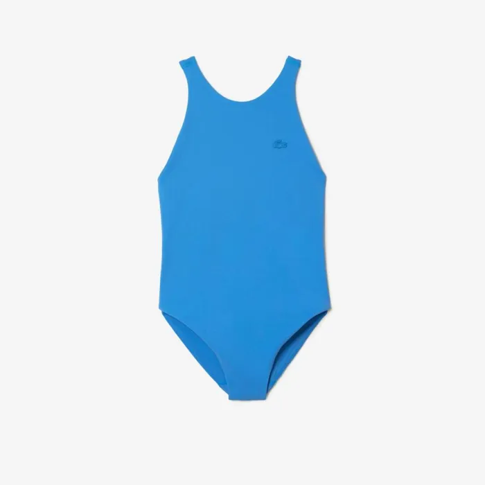 Activewear Women Lacoste Womens OnePiece Recycled Polyamide Swimsuit Ethereal Blue L99 Activewear Women Lacoste Womens OnePiece Recycled Polyamide Swimsuit Ethereal Blue L99