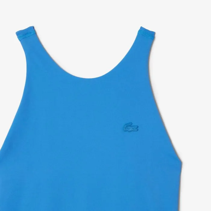 Activewear Women Lacoste Womens OnePiece Recycled Polyamide Swimsuit Ethereal Blue L99