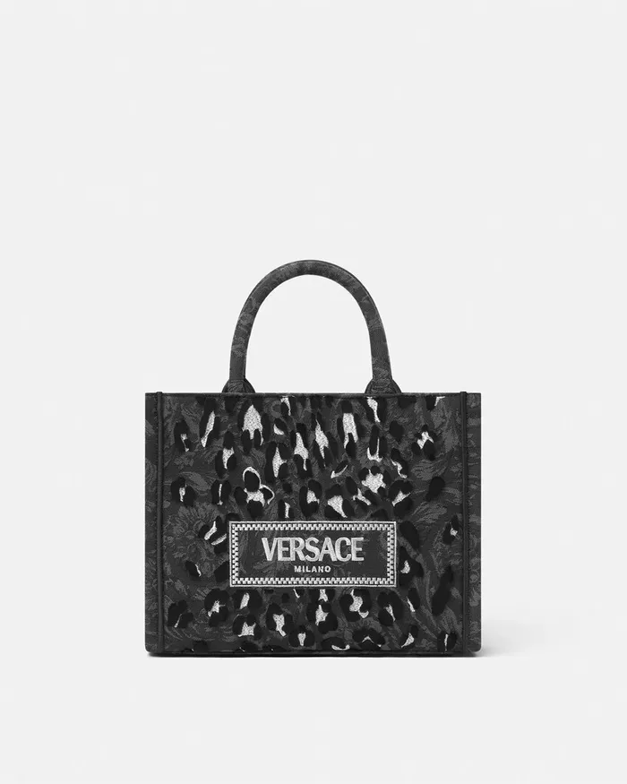 Athena Women Versace Leopard Athena Small Tote Bag Blackprint