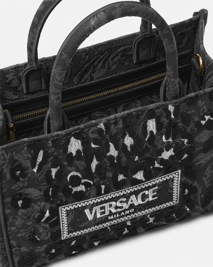 Athena Women Versace Leopard Athena Small Tote Bag Blackprint