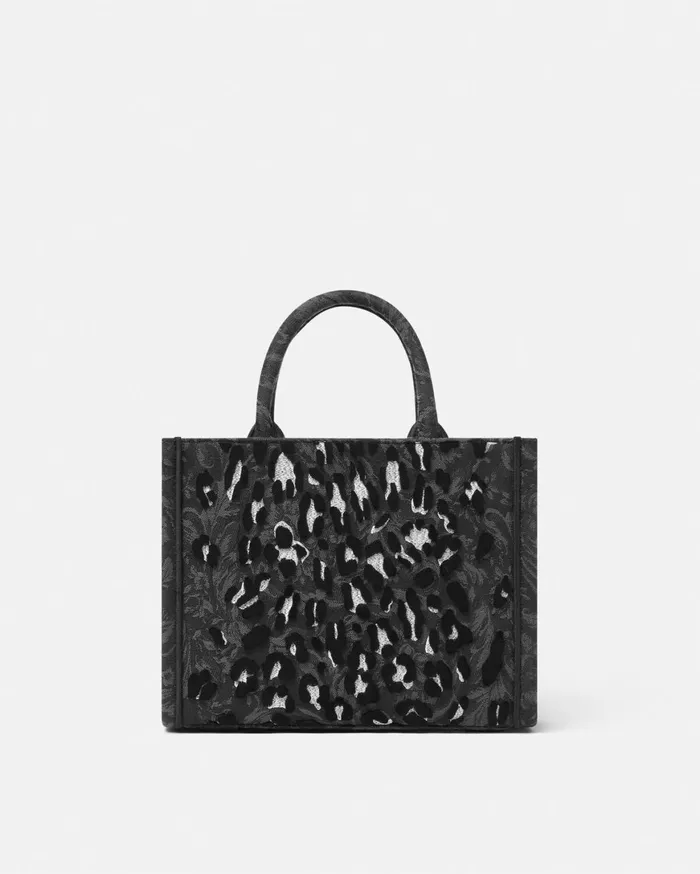 Athena Women Versace Leopard Athena Small Tote Bag Blackprint