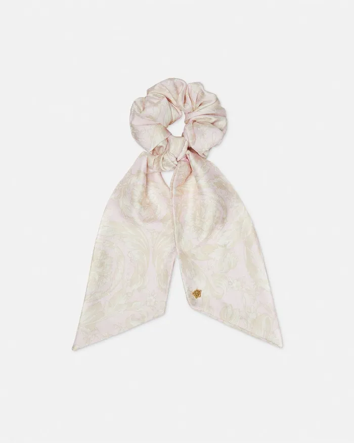 Bags and Accessories Kids Versace Barocco Foulard Scrunchie White