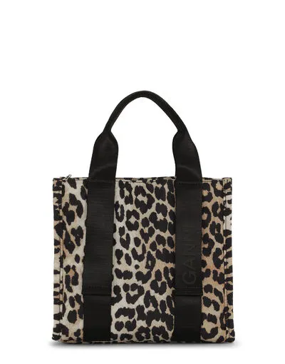 BagsClothing GANNI Leopard Print Small Leopard Tech Tote Leopard
