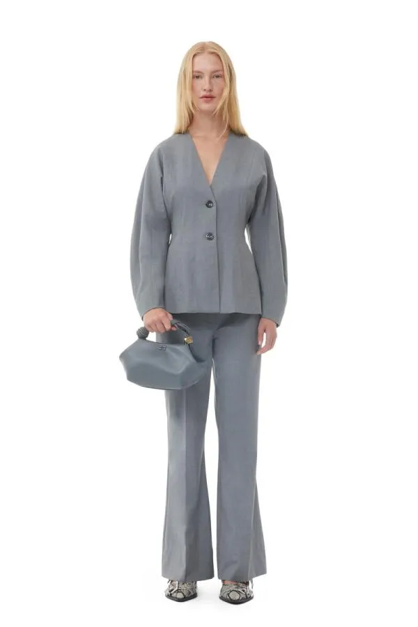 Bags GANNI Top Handle Dark Grey Small Bou Bag Frost Gray