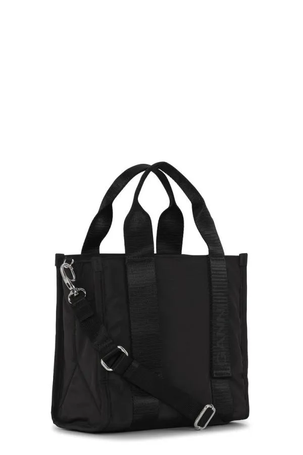 Bags GANNI Top Handle Small Black Tech Tote Black Bags GANNI Top Handle Small Black Tech Tote Black