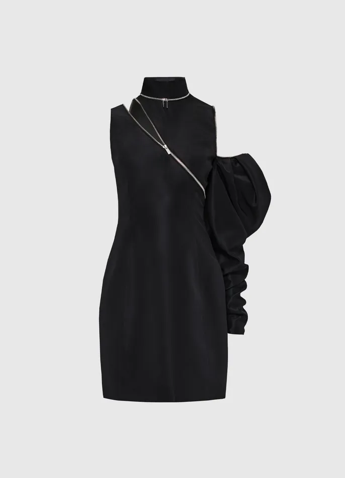 Beau One Shoulder Mini Dress 8211 Ebony Dresses and Jumpsuits LEO LIN Women