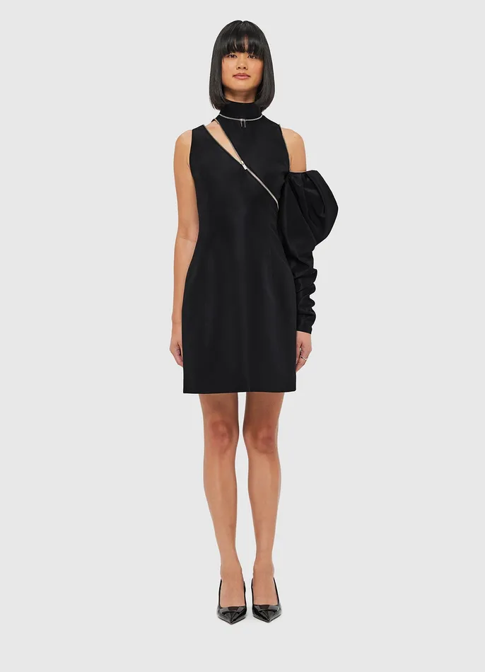 Beau One Shoulder Mini Dress 8211 Ebony Dresses and Jumpsuits LEO LIN Women