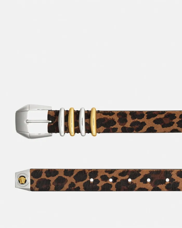 Belts Men Versace Leopard Medusa Heritage Belt 12034 Animalier