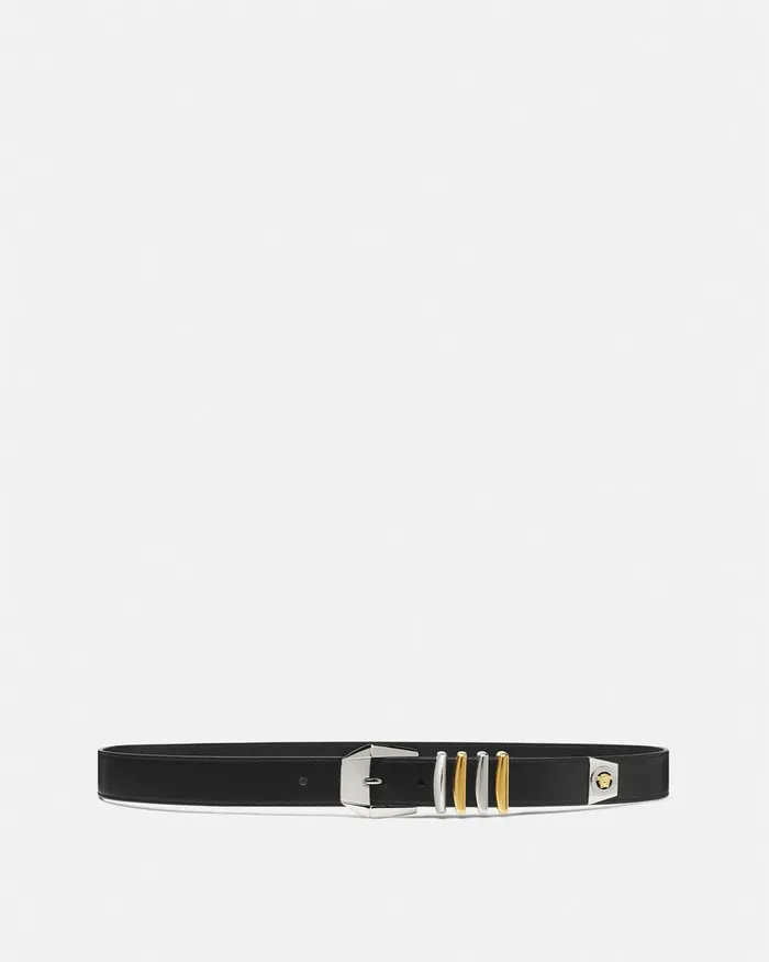 Belts Men Versace Medusa Heritage Leather Belt 3 Cm Black