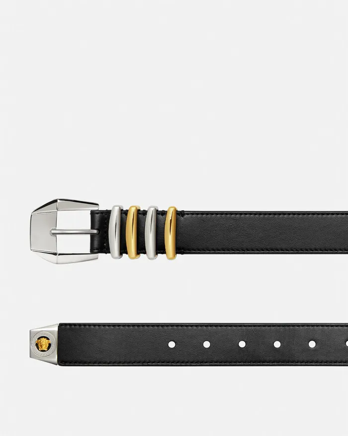 Belts Men Versace Medusa Heritage Leather Belt 3 Cm Black