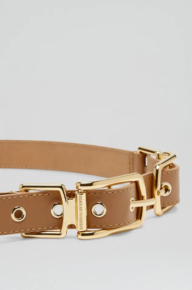 Belts Scanlan Theodore Women TWIN SADDLE BUCKLE BELT 25 CAMEL