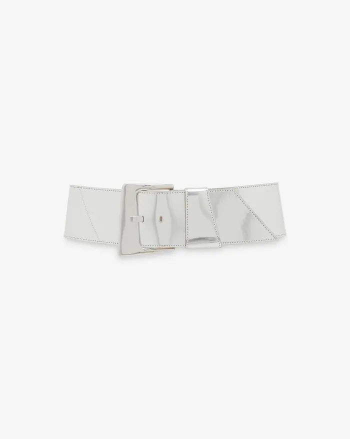 Belts Women IRO ARA MIRROR OVERSIZED BELT IN SILVERTONED LEATHER