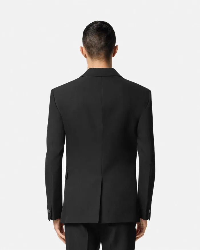 Blazers and Suits Men Versace Light Wool FiveButton Blazer Black