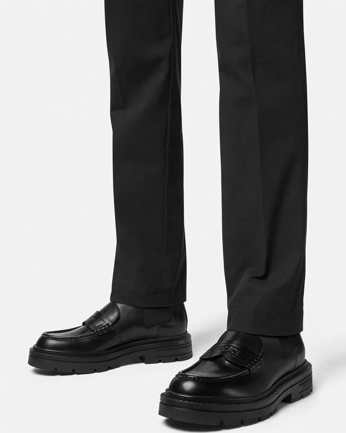 Boots Men Versace Adriano Loafer Boots Black