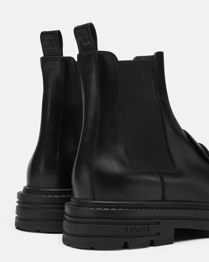 Boots Men Versace Adriano Loafer Boots Black