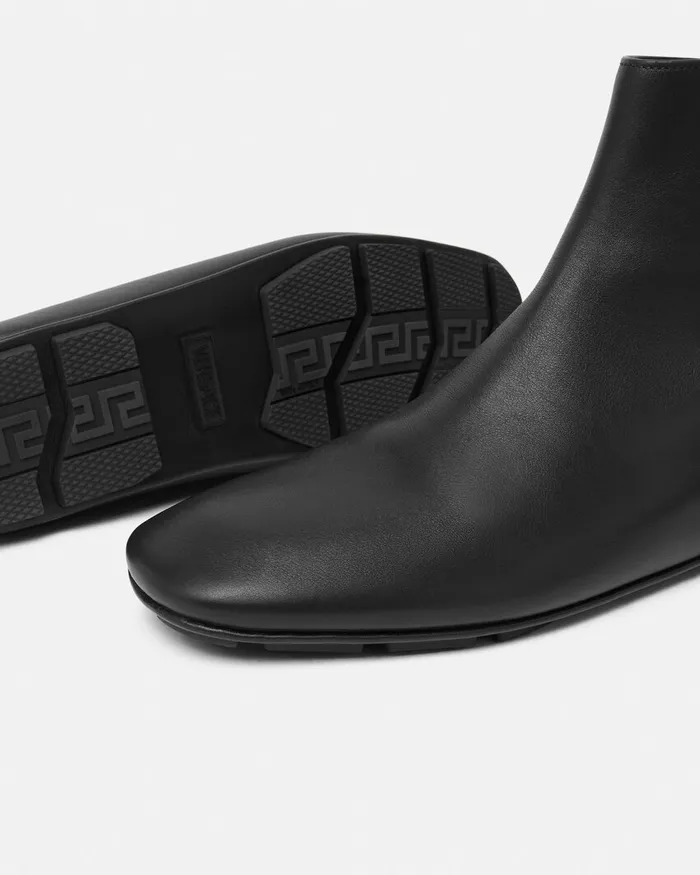 Boots Men Versace Villa Ankle Boots Blacksilver