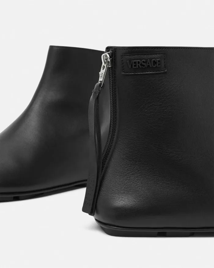 Boots Men Versace Villa Ankle Boots Blacksilver