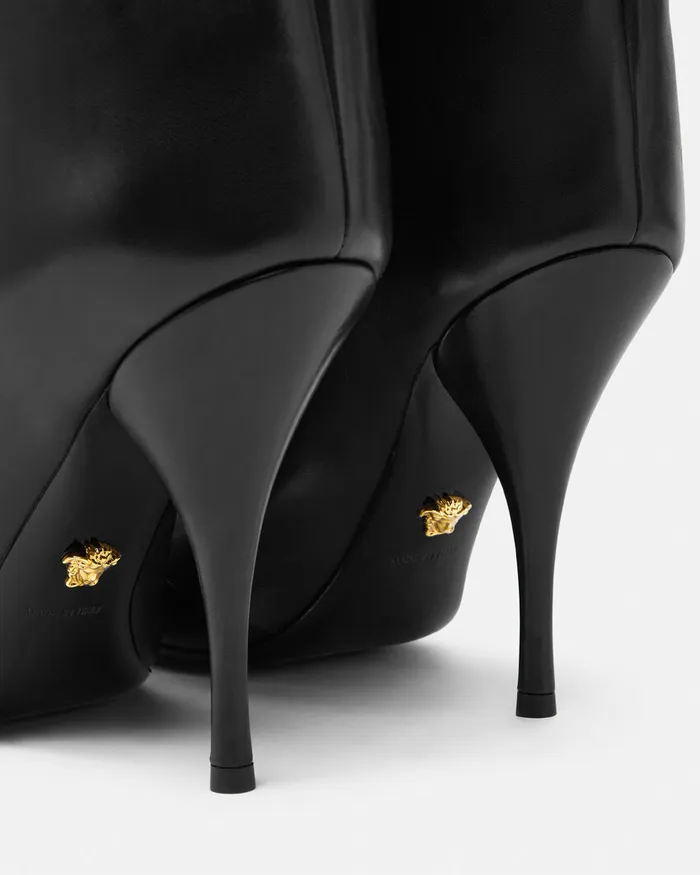 Boots Women Versace Opera Bow KneeHigh Boots 105 Mm Blackgold