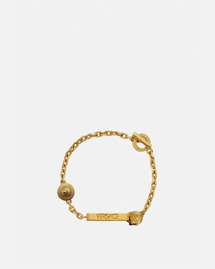 Bracelets Men Versace Medusa Greca Logo Bracelet Light Gold