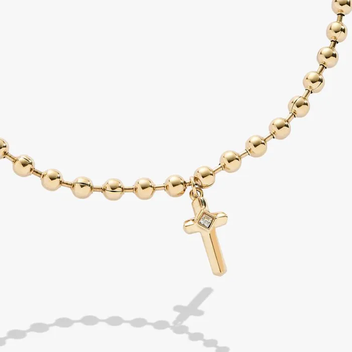 Bracelets Women Alex And Ani Cross Ball Chain Bracelet Stainless Steel Gold