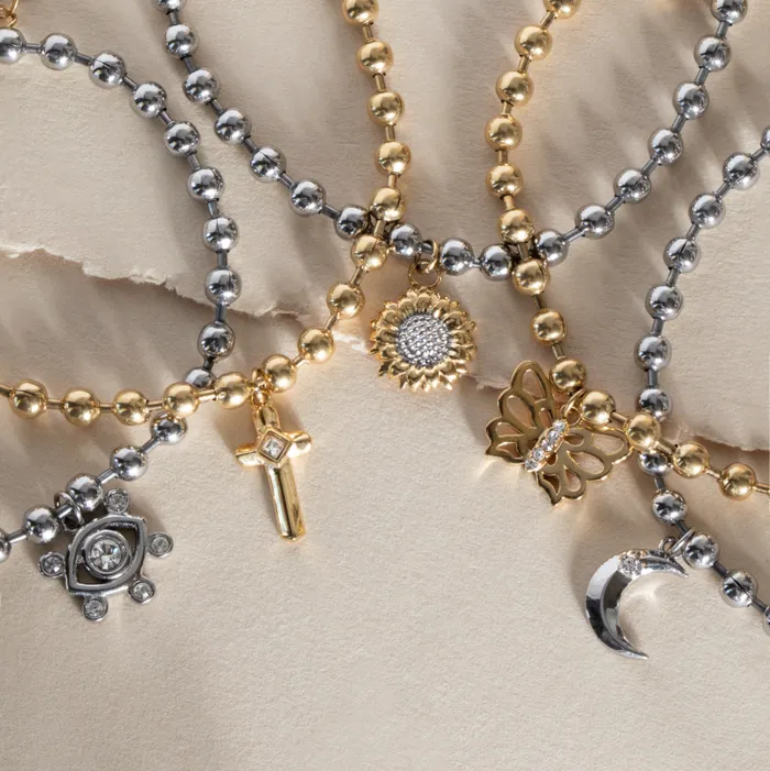 Bracelets Women Alex And Ani Cross Ball Chain Bracelet Stainless Steel Gold