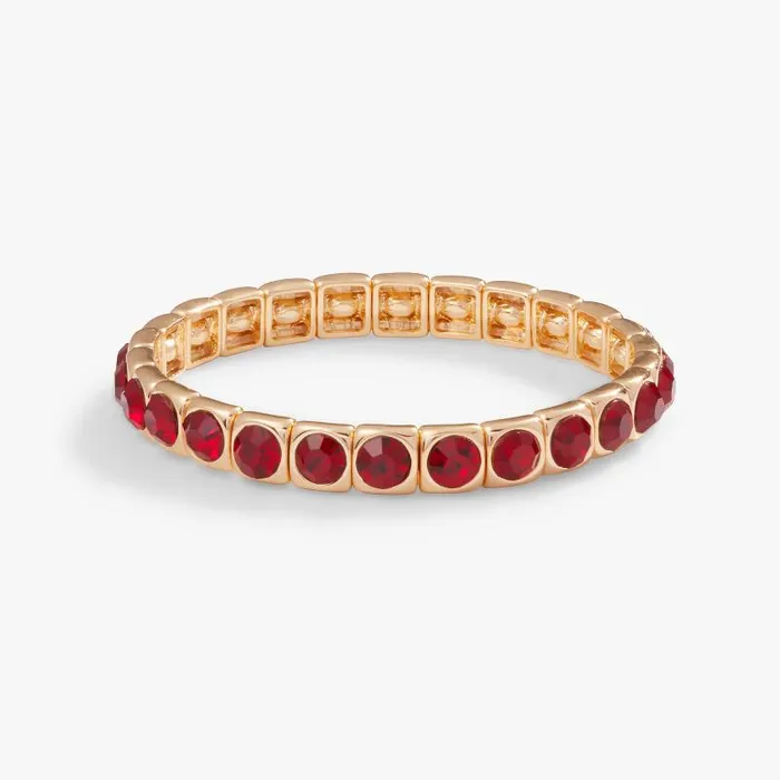 Bracelets Women Alex And Ani Crystal Stretch Bracelet Ruby Gold