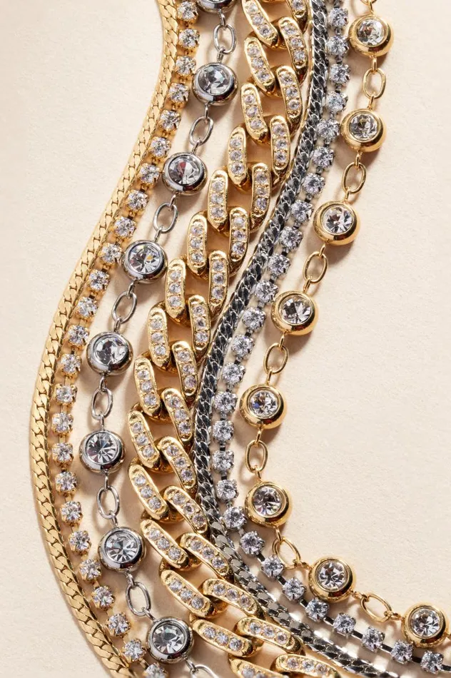 Bracelets Women Alex And Ani Double Strand Crystal Tennis Chain Bracelet Stainless Steel Gold