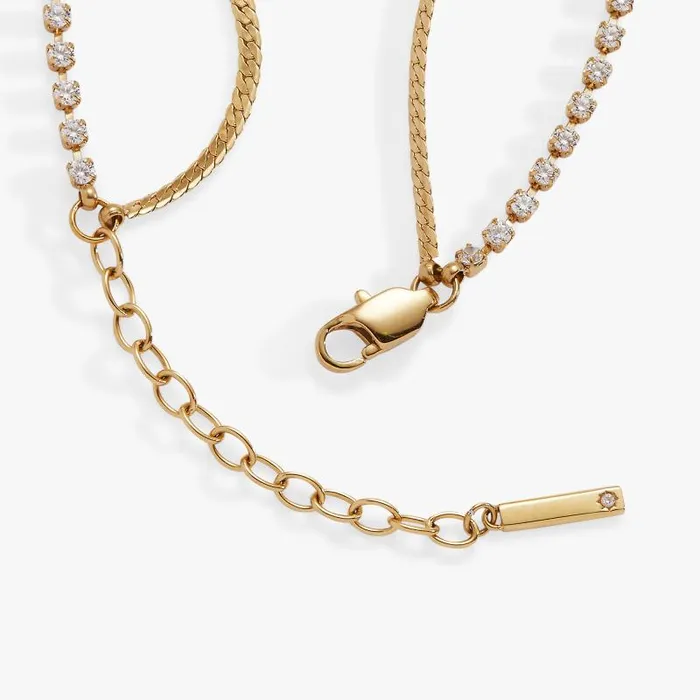 Bracelets Women Alex And Ani Double Strand Crystal Tennis Chain Bracelet Stainless Steel Gold