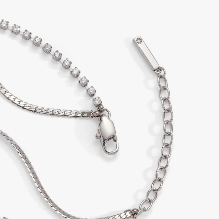 Bracelets Women Alex And Ani Double Strand Crystal Tennis Chain Bracelet Stainless Steel Gold