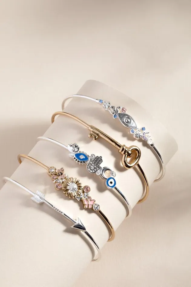 Bracelets Women Alex And Ani Evil Eye Inline Bangle Silver