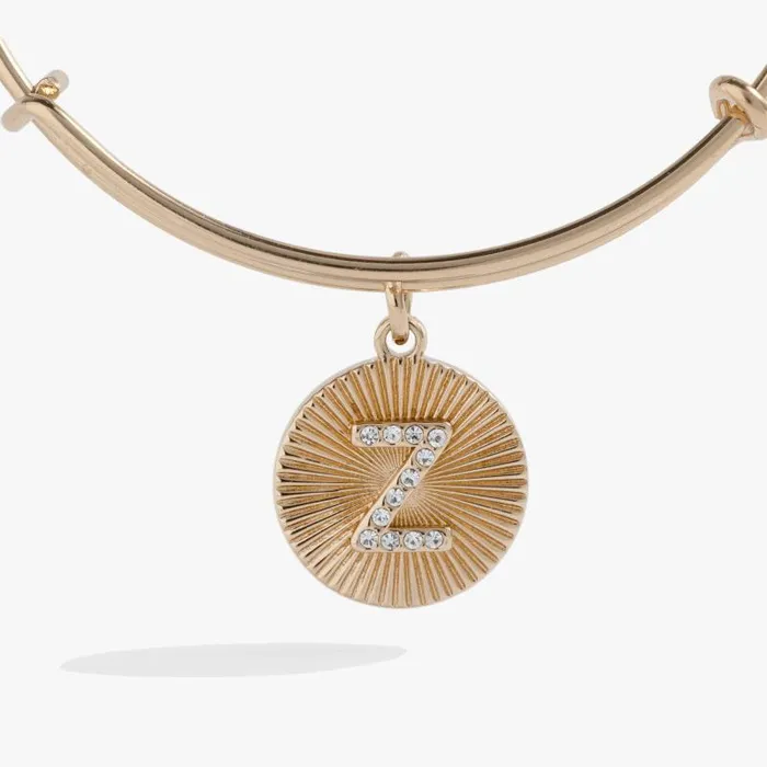 Bracelets Women Alex And Ani Initial Z Pave Starburst Texture Bangle Gold