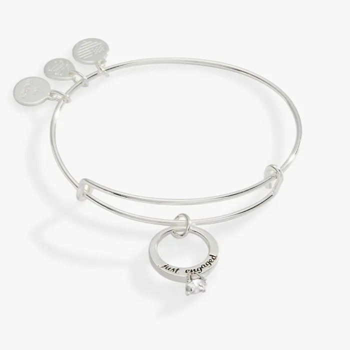 Bracelets Women Alex And Ani Just Engaged039 Charm Bangle Bracelet Silver