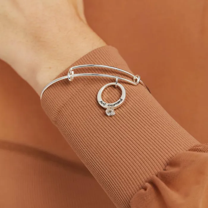 Bracelets Women Alex And Ani Just Engaged039 Charm Bangle Bracelet Silver