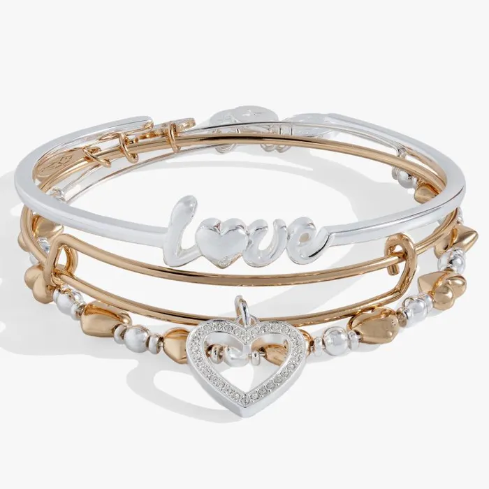 Bracelets Women Alex And Ani Love Bracelets Set Of 3 Two Tone