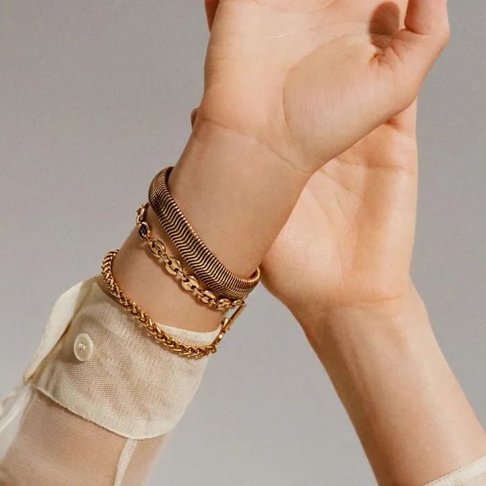 Bracelets Women Alex And Ani Mariner Chain Bracelet Stainless Steel Gold
