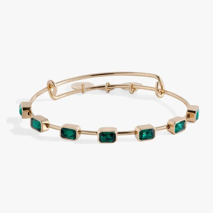 Bracelets Women Alex And Ani May Birthstone Emerald Cut Bangle Gold