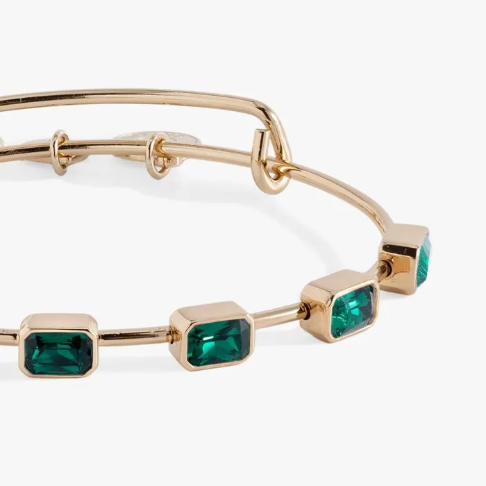 Bracelets Women Alex And Ani May Birthstone Emerald Cut Bangle Gold