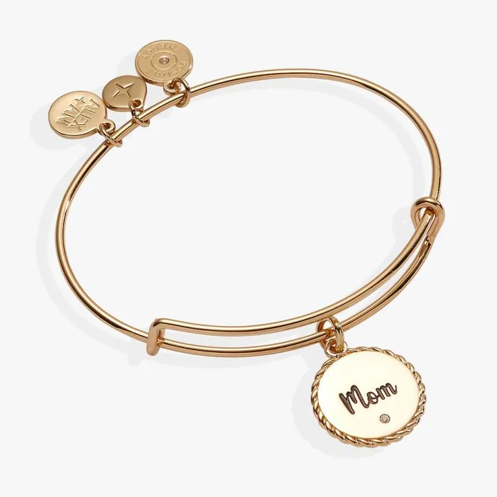 Bracelets Women Alex And Ani Mom Charm Bangle Gold