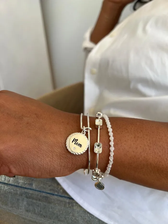 Bracelets Women Alex And Ani Mom Charm Bangle Gold
