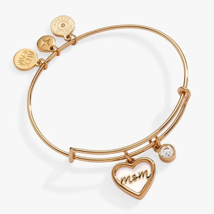 Bracelets Women Alex And Ani Mom Mother Of Pearl Bangle Gold