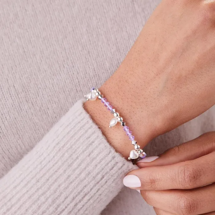 Bracelets Women Alex And Ani Pearl Hearts Stretch Bracelet Silver