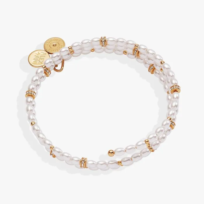 Bracelets Women Alex And Ani Pearl Wrap Bracelet Shiny Gold