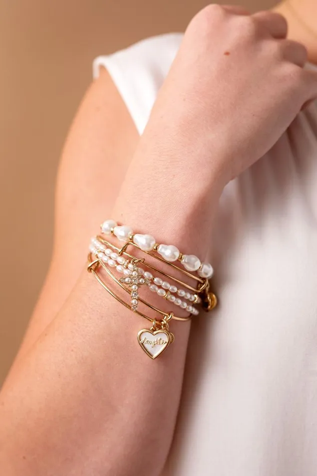 Bracelets Women Alex And Ani Pearl Wrap Bracelet Shiny Gold